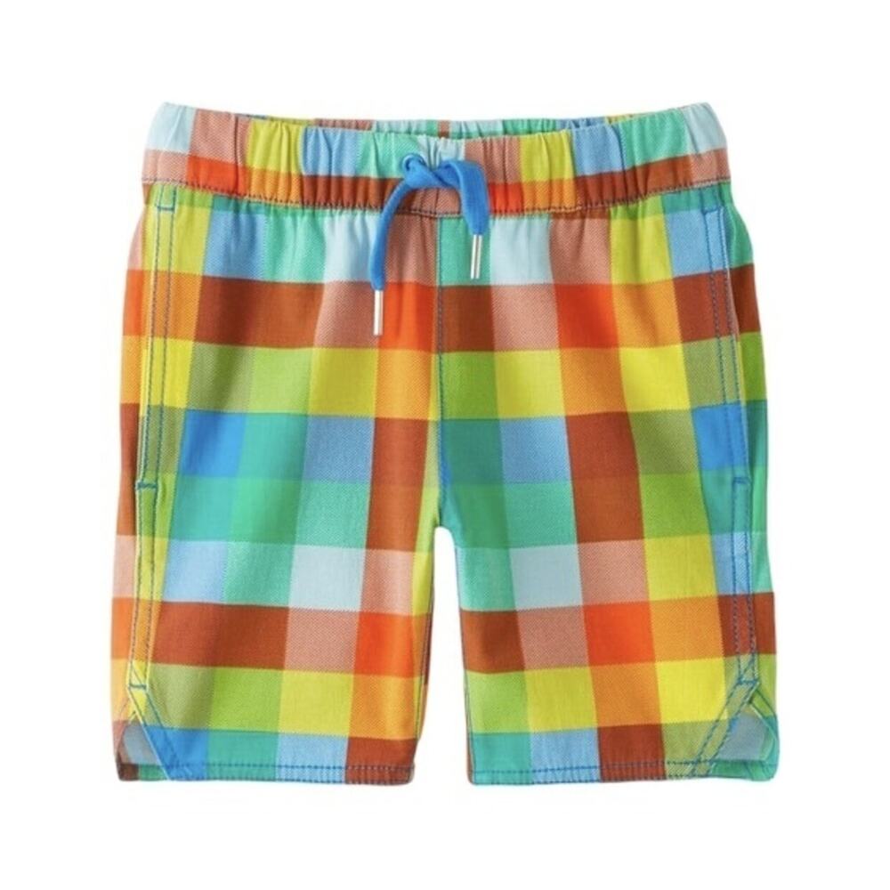 NWT Hanna Andersson Plaid Woven Camp Shorts, 85